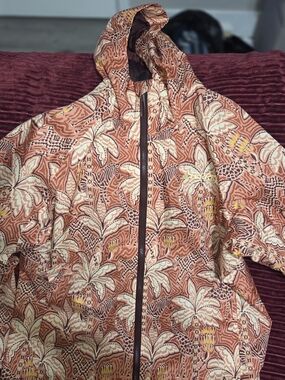 adidas Pink & Cream Patterned Hooded Jacket